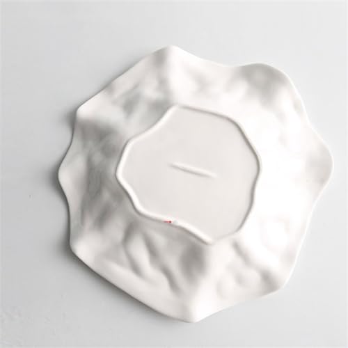 Talerz gastronomiczny, biały ceramiczny plisowany talerz w kształcie handlowym, talerz do restauracji hotelowej, płytki, specjalny talerz