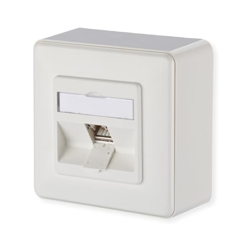 Metz Connect Network Socket Surface-Mounted CAT 6a 1 Port Pure White