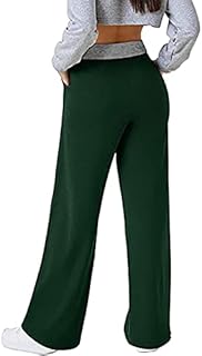 Womens Straight Leg Sweatpants Casual Ladies Loose Elastic High Waist Lace Up Wide Leg Long Pants Comfy Soft Daily Work Yoga Running Jogger Sports Trousers UK Christams