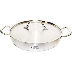 Paellero Industrial INOXIBAR - Paellera industrial con tapa de 32 cm