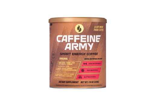 Caffeine Army Smart Energy Coffee Clean Energy Drink - Supplements, Functional And Tasty, Instant Coffee - Keto, Gluten Free, Sugar-Free - Original And Vanilla, 7.76 Oz (22 Servings Each) #TOP2