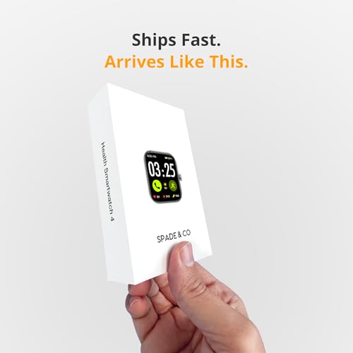 Image of Spade & Co Health Smartwatch 4 - Smartwatch for Men & Women, Heart Rate, Sleep & SpO2 Monitor, Pedometer, Fitness Tracker, Answer /Make Calls IP68 Waterproof iOS & Android Compatible