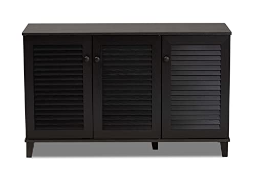 Baxton Studio Warren Shoe-Storage Cabinet, Espresso #TOP3