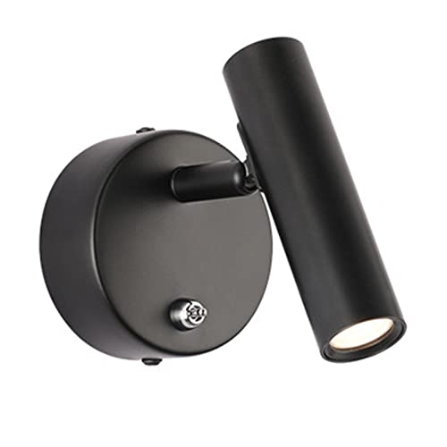 LINCCW LED Applique avec interrupteur Noir Peut être tourné à 180° Projecteurs Moderne Chevet Lampe de lecture le fer Alu Matériel Pour chambre le salon Salle à manger Lampe de chevet 3W 3000K Cover