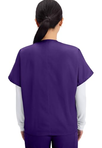 Image of Cherokee Scrubs for Women and Men Unisex V-Neck Tunic Nursing Scrub Top with Chest Pocket, Tuckable Durable Fabric - 4777 | 1 Chest Pocket For Essentials, Traditional Fit, Durable Construction, Comfortable Knit Details, Easy Care, Tuckable Style