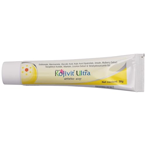 Image of Pharm Kojivit Ultra Gel| For Dark Spots & Hyperpigmentation| Contains Vitamin E, Glycolic Acid, Niacinamide and Kojic Acid| Reduces appearance of spots and blemishes| 1 Tube of 30 Gm
