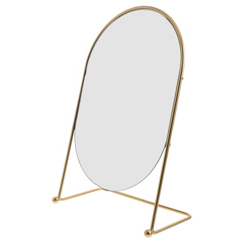 Ipetboom Table Desk Vanity Makeup Mirror 13 Inch Portable Mirror with Stand Tavel Make Up Mirror for Bathroom Shower Shaving Bedroom Golden