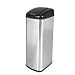 BestOffice Kitchen Trash Can Garbage Stainless Steel for Home Office Bathroom with Lid Touch Free Automatic Waste Bin 13 Gallon / 50L, 1 Pack, SS