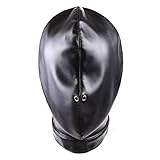 MYNCBD Leather Head Mask Lacing Hood Masks Cosplay Breathable Hood Outdoor Riding Windproof Punk Headgear