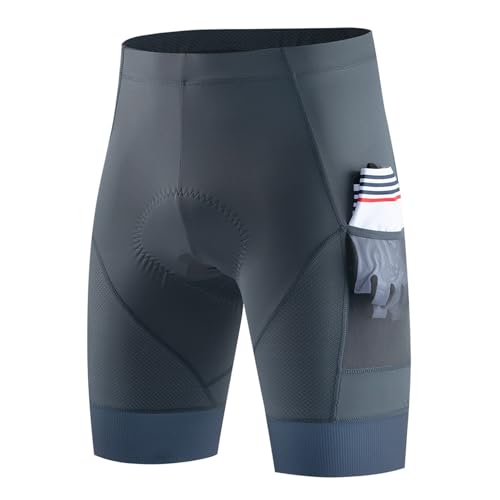 Culotte Ciclismo Hombre Pantalones cortos deportivos acolchados for ciclismo for hombre, pantalones cortos for ciclismo de carretera cómodos, mallas de 2 bolsillos, ajuste ajustado Ciclismo(Darkgray,A