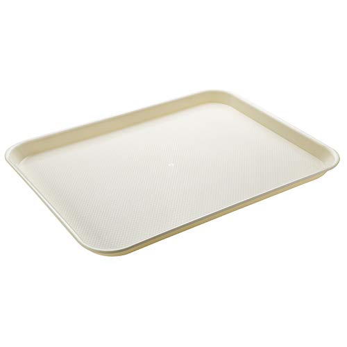 Eslite Rectangular Plastic Serving Trays,Fast Food Serving Cafeteria Trays,17"X13",Set Of 6(Beige) #TOP1