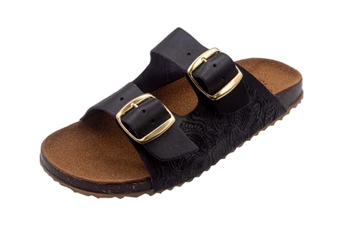 Fiesta Brands Huaraches Mexicaines Sandales pour femme avec 2 sangles et boucle réglable Soutien de la voûte plantaire Semelle en caoutchouc antidérapante,...