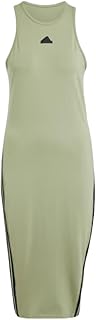 adidas Women's Future Icons 3-Stripes Dress, Tent Green, Small