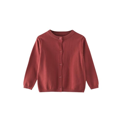 Girls' and Toddler Long Sleeve Button Front Cardigan Teen Kids Preppy Knit Cardigan Sweater School Uniform Crewneck Sweater