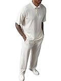 Photo Gallery chahuerou set di moda streetwear maschile casual, polo in jacquard retro e pantaloni, set di 2 pezzi xl Photo Gallery chahuerou set di moda streetwear maschile casual, polo in jacquard retro e pantaloni, set di 2 pezzi xl
