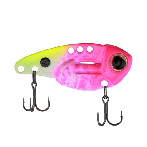 Berkley ThinFisher Fishing Lure, Rave Lemonade, 3/16 oz, Upgraded Cosmetics, Integrated Rattle Chamber, 3 Pull Points with Quick Change Snap, Custom Fusion19 Trebles