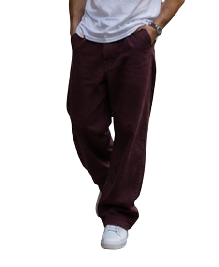 linaria Dark Brown Loose Fit Baggy Plain Denim Jeans-picture-15
