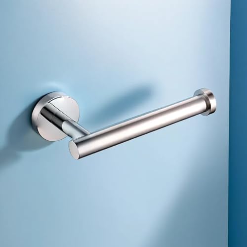 Image of Toilet Paper Roll Holder for Bathroom, Kitchen Tissue Roll Stand, 304 Grade Stainless Steel Wall Mount Hanger for Kitchen Accessories Items, Home and Bathroom Accessories, Chrome Finish, 5 Inch