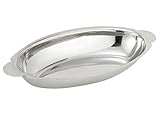 Winco Stainless Steel Oval Au Gratin Dish, 8-Ounce