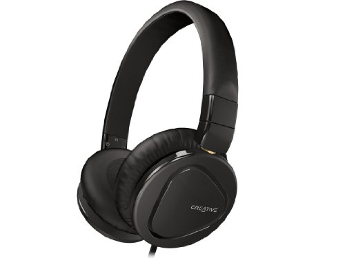 Creative 51EF0650AA004 Hitz MA-2600 On-Ear Stereo Mobile Headset with 40 mm Driver and In-line Mic, Black by Creative [���s�A���i]