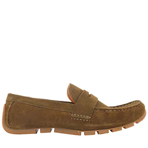 Image of Clarks Mens Oswick Bar Dark Olive SDE Loafer