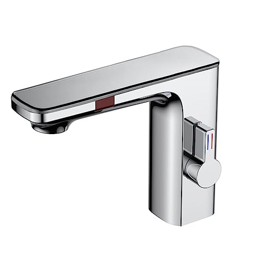 Grifo de lavabo con sensor automático y pantalla digital para un hogar moderno 2
