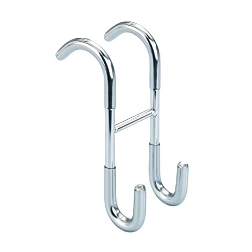 WENKO Colgador para mampara y radiador de Acero Inoxidable Taranto, Metal, Plata Mate, 5 x 12 x 7,5 cm