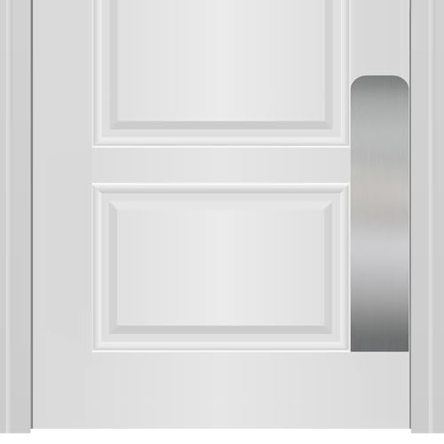 Deck the Door Decor Dog Scratch Door Protection Plate - Elegant Anodized Aluminum for All Door Types | Pet-Safe - Polished Edges & Rounded Corners | Magnetic Mount - Satin Nickel, 6” x 22”