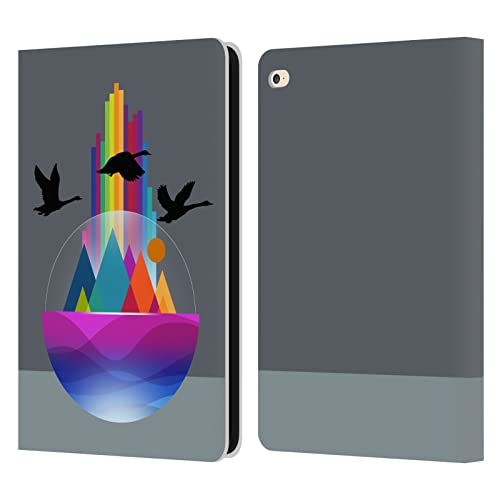 Head Case Designs Licenciado Oficialmente Dave Loblaw Gansos sobre La Montaña Arte Contemporáneo Carcasa de Cuero Tipo Libro Compatible con Apple iPad Air 2 (2014)