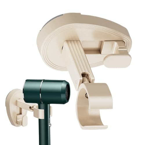 zjhukfmc Secador de pelo, soporte de pared montado | Soporte de pared giratorio de 360 grados para secador de pelo con ventosa para pared | Secador de pelo – Soporte de soporte para apartamento, baño