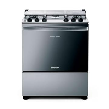Fogão Brastemp 5 Bocas Cor Inox Com Botões Removíveis E Exclusivo Aro Protetor - BFS5NCR BIVOLT