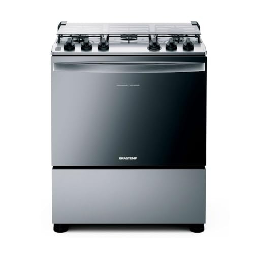 Fogão Brastemp 5 Bocas Cor Inox Com Botões Removíveis E Exclusivo Aro Protetor - BFS5NCR B...