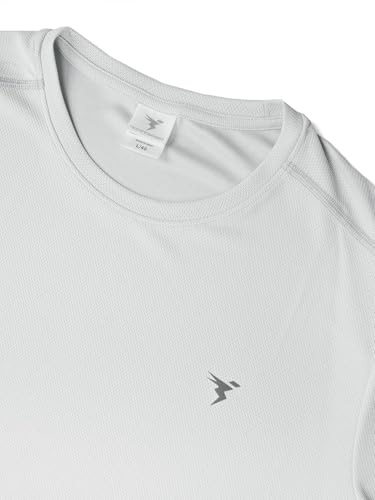 Image of TECHNOSPORT Men's Slim Fit Polyester Activewear Sports T-Shirt with Moisture-Wicking Comfort for Workout, Running & Gym