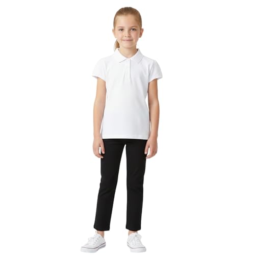 A2Z 4 Kids Girls Plain Shirts Summer Tank Top and Tees - Girls Polo Shirt White 9-10
