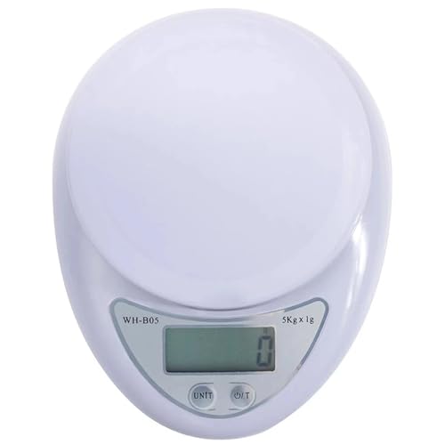 Báscula digital portátil de 5 kg/1 g y 1 kg/0, balanza electrónica LED, for medir el peso alimentos, for cocina(1Kg-0.1g)