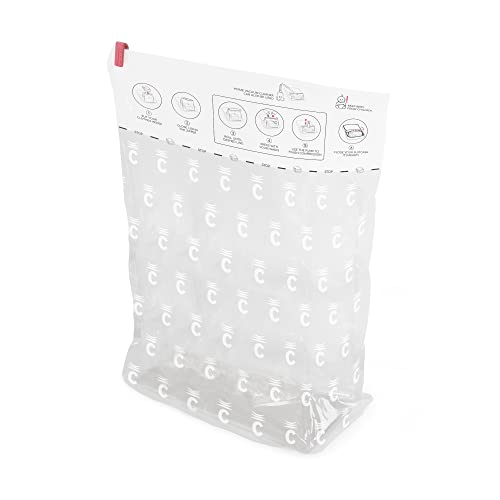 Compactor Sac de rangement sous vide, cube gain de place, pour vêtements et linge de maison, nylon et polyéthylène, taille L, 58 x 40 x 88 cm, transparent, RAN10350 Cover