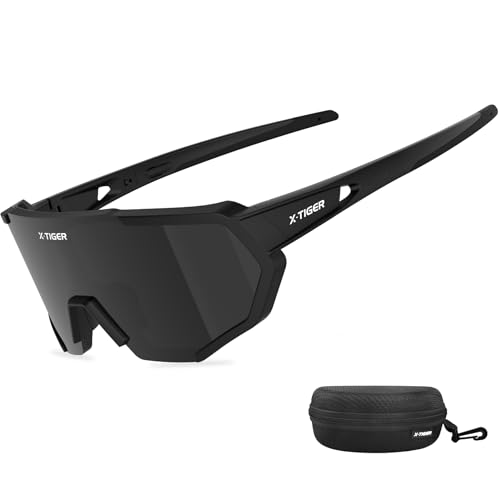 X TIGER Gafas de Ciclismo con 5 Lentes Intercambiables, Adecuadas Para el Ciclismo, el Golf, la Pesca, la Conducción Y Otros Deportes al Aire Libre UV400