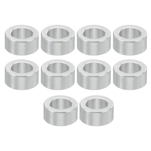 PATIKIL M6 Aluminum Spacers, 10 Pcs Metal Spacer Aluminum 6.2mm ID x 10mm OD x 5mm L Aluminum Spacer Screw Standoff Round for 1/4