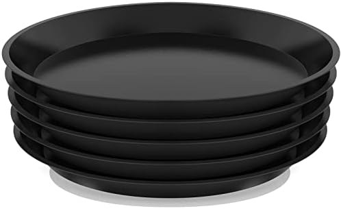 FUOAUYK Plant Saucer 14 16 18 20 22 Inch, 5 Pack Heavy Duty Plant Tray for Pots, Plastic Pot Saucers for Plants, Large Drip Trays for Potted Plants, Round Water Tray for Indoors (14 Inch)
