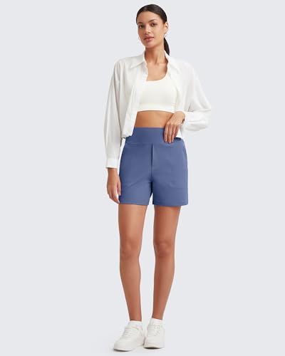 Image of G4Free EverGoing Women's Casual Shorts High Waisted 4'' / 5'' Comfy Shorts with Pockets for Yoga Workout Lounge