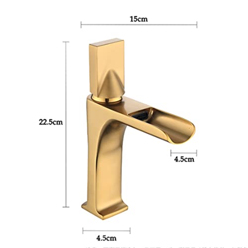 Grifo de cascada para lavabo que evita salpicaduras monomando latón robusto 3