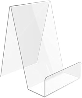 5 x Large Brochure Holder, Book Stand, Book Holder, Easel with Lip 100mm W x 200mm H - PDS8272 Clear - Sign Holder Stand, Phone Holder, Book Display Stand, Postcard Holder, 100% Recyclable!
