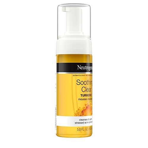 Neutrogena Soothing Clear Calming Mousse Facial Cleanser With Soothing & Calming Turmeric, Gentle Face Wash For Acne-Prone Skin, Paraben-Free, Oil-Free, Not Tested On Animals, 5 Fl. Oz #TOP3