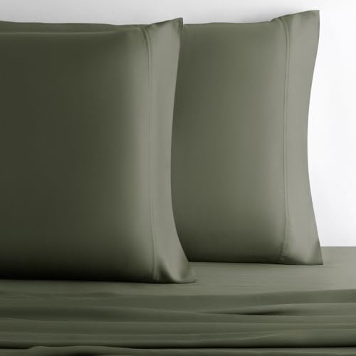 Cariloha Retreat 2-Piece Sateen Pillowcase Set | Oasis Green |Standard | Lyocell Material | Allergy & Odor Resistant, Breathable, and Extra Soft | Cooling for Hot Sleepers | Corner Bands - Thumbnail 2