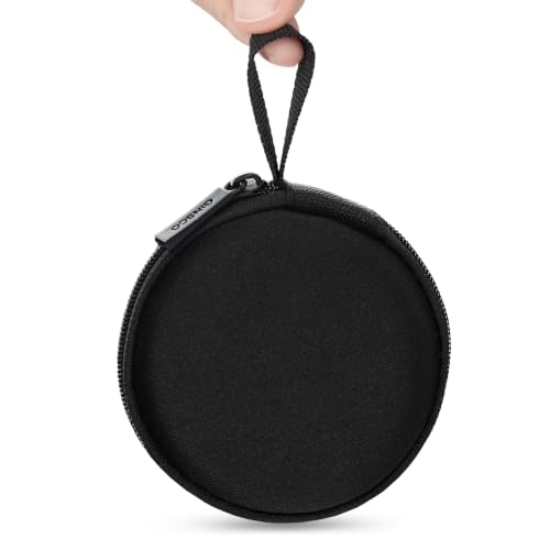 Ginsco Mini-Portable Hard Shell Earbuds Case for Apple EarPods Headphones USB-C Wired Ear Buds/Skullcandy Jib Wired Earbuds Travel Case for Earphones Earplugs (1 Black)