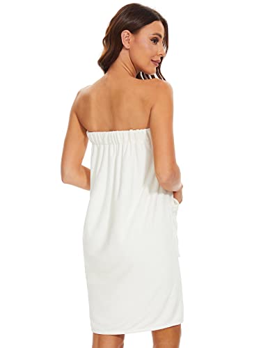 Kniffi Shower Wrap Robe for Women Bath Body Towel Wrap Spa Soft bathrobe with Adjustable Snap Closure3