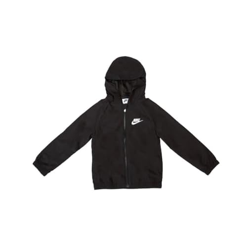 Nike Sportswear Light Weight Hooded Windrunner Full-Zip Jacket- Black – Kids Size 7