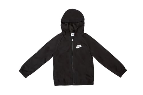 Nike Sportswear Light Weight Hooded Windrunner Full-Zip Jacket- Black - Kids Size 4