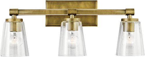Kichler 45868NBR Contemporary Modern Three Light Bath from Audrea Collection in Brass Finish