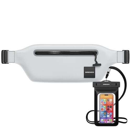 DRENCH Waterproof Waist Pouch with Phone Case, IPX8, White